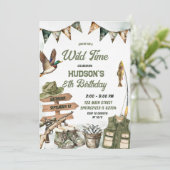 Hunting and Fishing Camo Boy birthday Kaart (Staand voorkant)