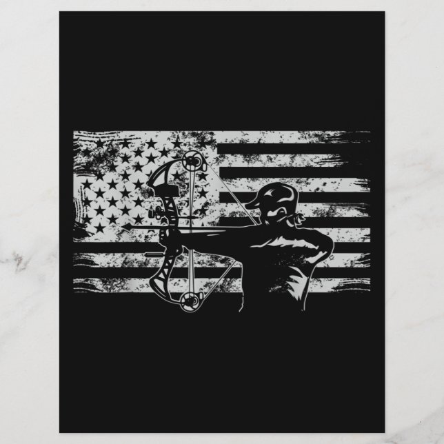Hunting Archer American Flag Bowhunting Hunt Briefhoofd (Voorkant)
