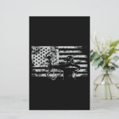 Hunting Archer American Flag Bowhunting Hunt Briefpapier (Staand voorkant)