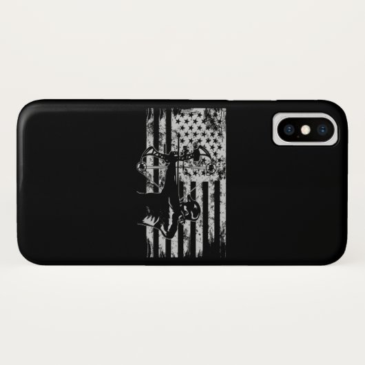 Hunting Archer American Flag Bowhunting Hunt Case-Mate iPhone Case (Achterkant (horizontaal))