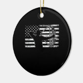 Hunting Archer American Flag Bowhunting Huter Keramisch Ornament (Links)