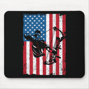 Hunting Archer Amerikaanse vlag Bowhunting Bowhunt Muismat