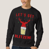Hunting & Beer Festive Lets Get Blitzen Christmas Trui (Voorkant)