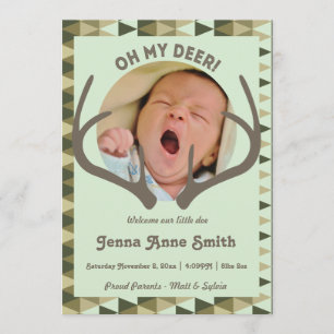 Hunting Birth Camo Announcement Girl of boy Aankondiging