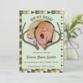 Hunting Birth Camo Announcement Girl of boy Aankondiging (Staand voorkant)