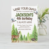 Hunting Birthday Invitation ANY AGE Kaart (Staand voorkant)