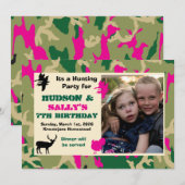 Hunting Birthday invitation, for boy an girl Invit Kaart (Voorkant / Achterkant)
