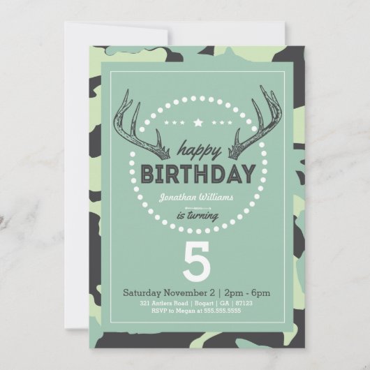 Hunting Birthday Invitation for Lil' Hunters Kaart (Voorkant)