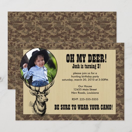 Hunting Birthday Kaart (Voorkant / Achterkant)