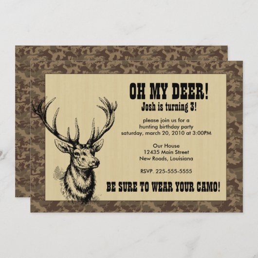 Hunting Birthday Kaart (Voorkant / Achterkant)