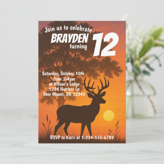 Hunting birthday kaart (Staand voorkant)