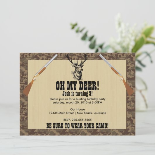 Hunting Birthday Kaart (Staand voorkant)