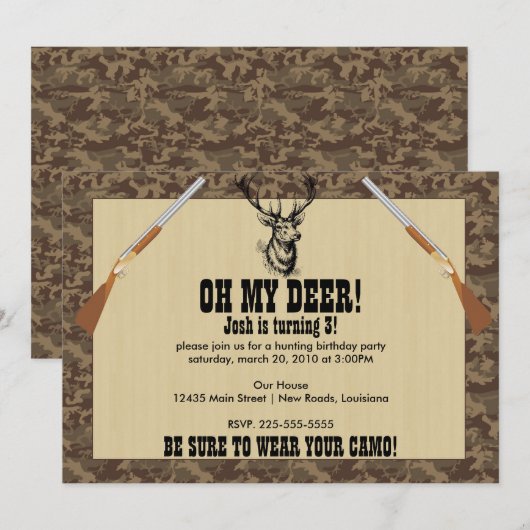 Hunting Birthday Kaart (Voorkant / Achterkant)