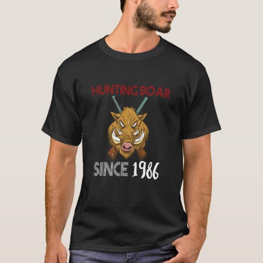 Hunting boar since 1986 t-shirt (Voorkant)