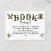 Hunting Boy Baby Shower Book Request Informatiekaartje (Voorkant)