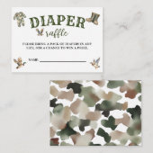 Hunting Boy Baby Shower Diaper Raffle Informatiekaartje (Voorkant / Achterkant)