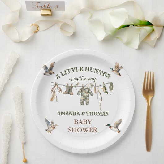 Hunting Boy Baby Shower  Papieren Bordje (Huwelijk)