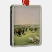 Hunting Buffalo Camouflaged Metalen Ornament (Rechts)