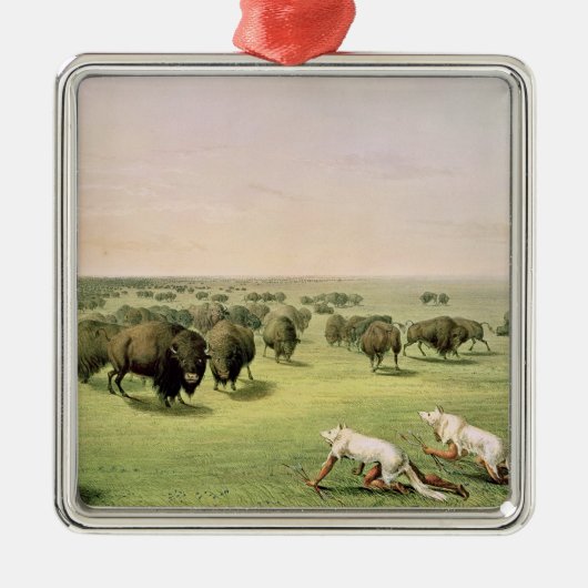 Hunting Buffalo Camouflaged Metalen Ornament (Voorkant)