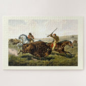 Hunting buffalo legpuzzel (Horizontaal)