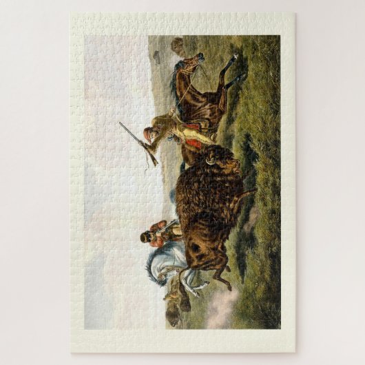 Hunting buffalo legpuzzel (Verticaal)