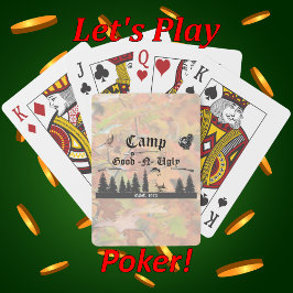 Hunting Cabin Woodland Scenes Camp Name Pokerkaarten