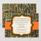 Hunting Camo Baby Boy Shower Invitation Kaart (Voorkant / Achterkant)