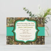 Hunting Camo Baby Boy Shower Invitation Kaart (Staand voorkant)