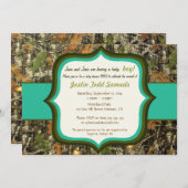 Hunting Camo Baby Boy Shower Invitation Kaart (Voorkant / Achterkant)