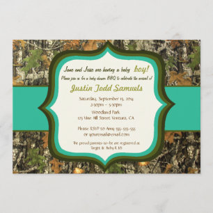 Hunting Camo Baby Boy Shower Invitation Kaart
