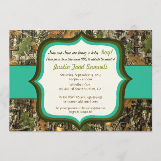 Hunting Camo Baby Boy Shower Invitation Kaart
