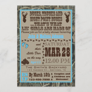 Hunting Camo Baby Boy Shower Invitations Girl Kaart
