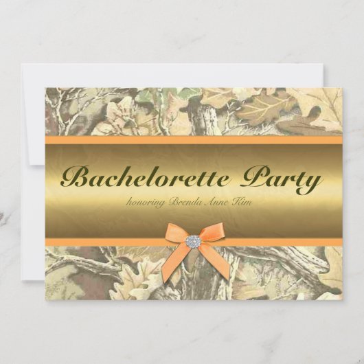 Hunting Camo Bachelorette Party Kaart (Voorkant)
