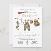 Hunting Camo Boy Baby shower Kaart (Voorkant)