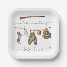 Hunting Camo Boy Baby shower Papieren Bordje