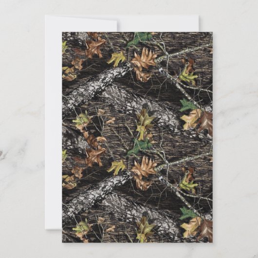 Hunting Camo Chalkboard Bridal Shower Invitations Kaart (Achterkant)