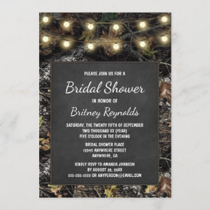 Hunting Camo Chalkboard Bridal Shower Invitations Kaart