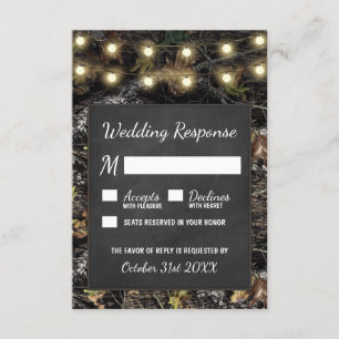 Hunting Camo Chalkboard Rustic Wedding RSVP-kaarte RSVP Kaartje