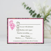 Hunting Camo Pink Custom Wedding RSVP Uitnodiging (Staand voorkant)