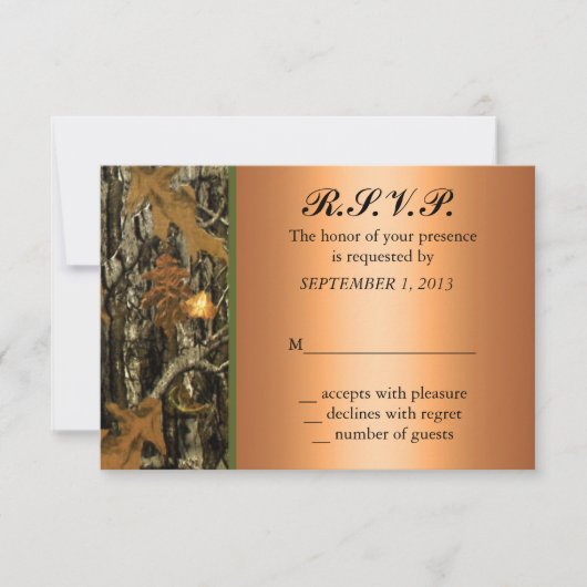 Hunting Camo Wedding RSVP Invite (Voorkant)