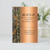 Hunting Camo Wedding RSVP Invite Kaartje (Staand voorkant)