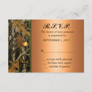 Hunting Camo Wedding RSVP Invite Kaartje