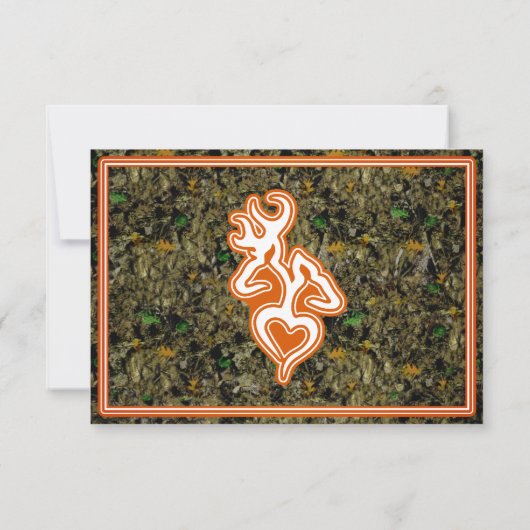 Hunting Camo Wedding RSVP Uitnodiging (Achterkant)