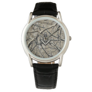 Hunting Camouflage Square Compass 2 Horloge