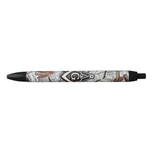 Hunting Camouflage Square Compass 3 Zwarte Inkt Pen