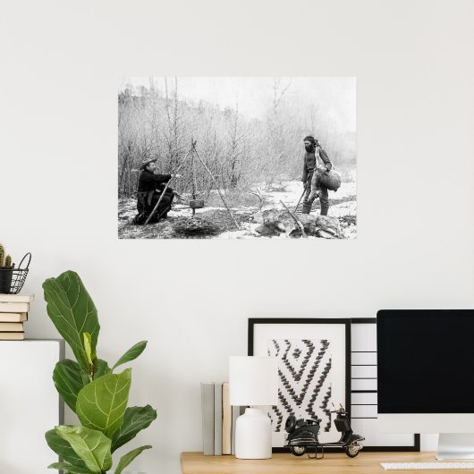 Hunting Camp Winter 1887-88 — South Dakota Poster (Thuiskantoor)