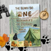 Hunting Camping Beary First Boy 1st Birthday Kaart