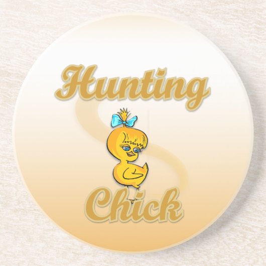 Hunting Chick Zandsteen Onderzetter (Voorkant)