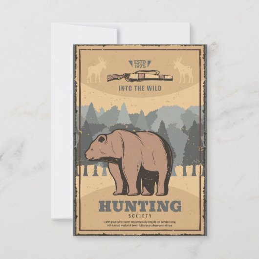 Hunting club RSVP kaartje (Voorkant)