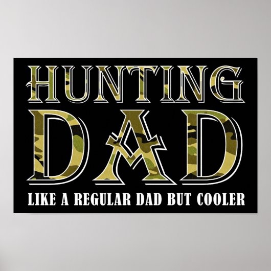 Hunting Dad Funny Poster blk (Voorkant)
